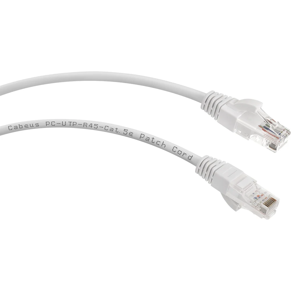Неэкранированный патч-корд Cabeus PC-UTP-RJ45-Cat.5e-3m-WH