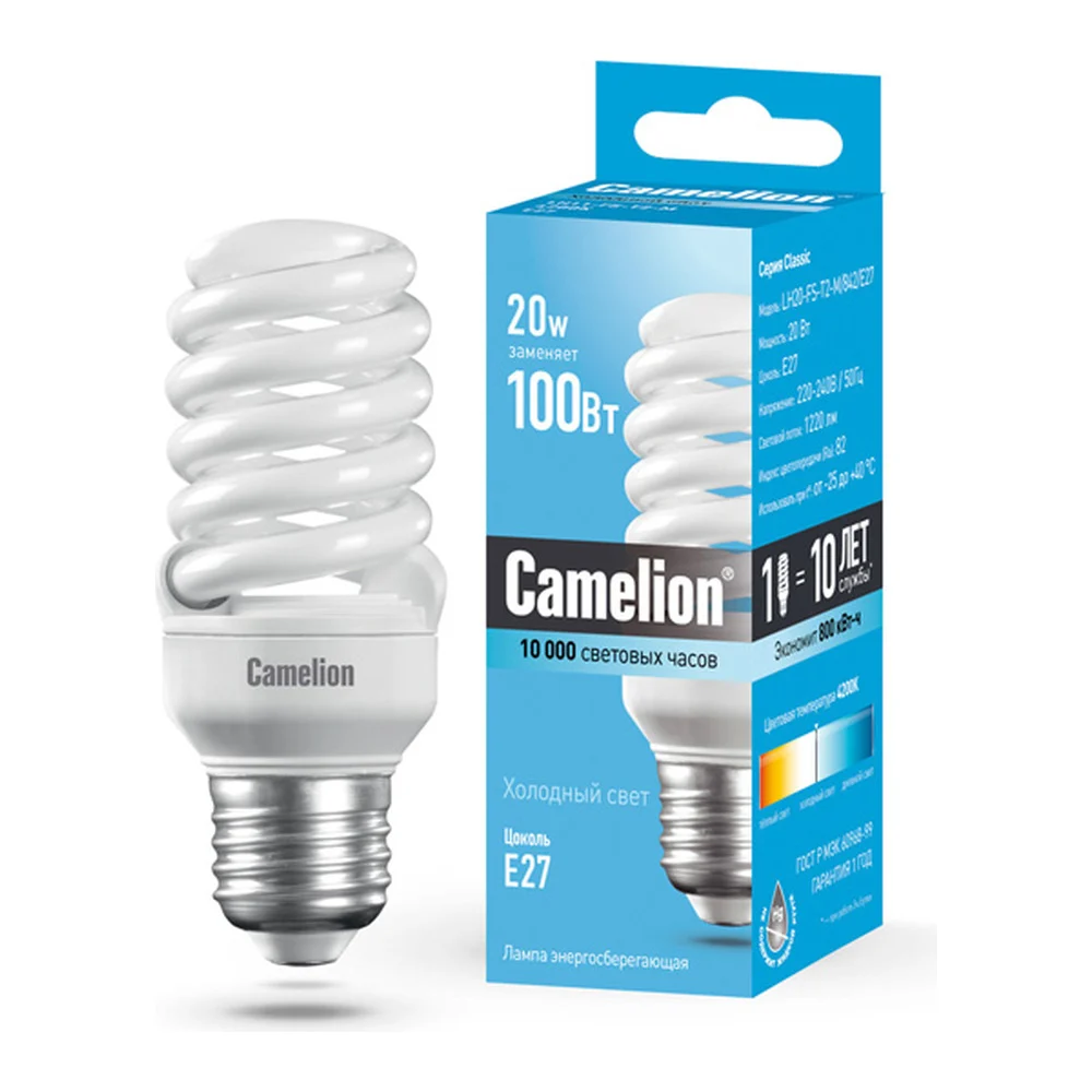 Энергосберегающая лампа Camelion LH20-FS-T2-M/842/E27 10523