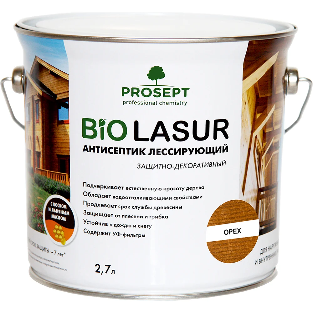 Лессирующий защитно-декоративный пропитка PROSEPT BIO LASUR 037-2