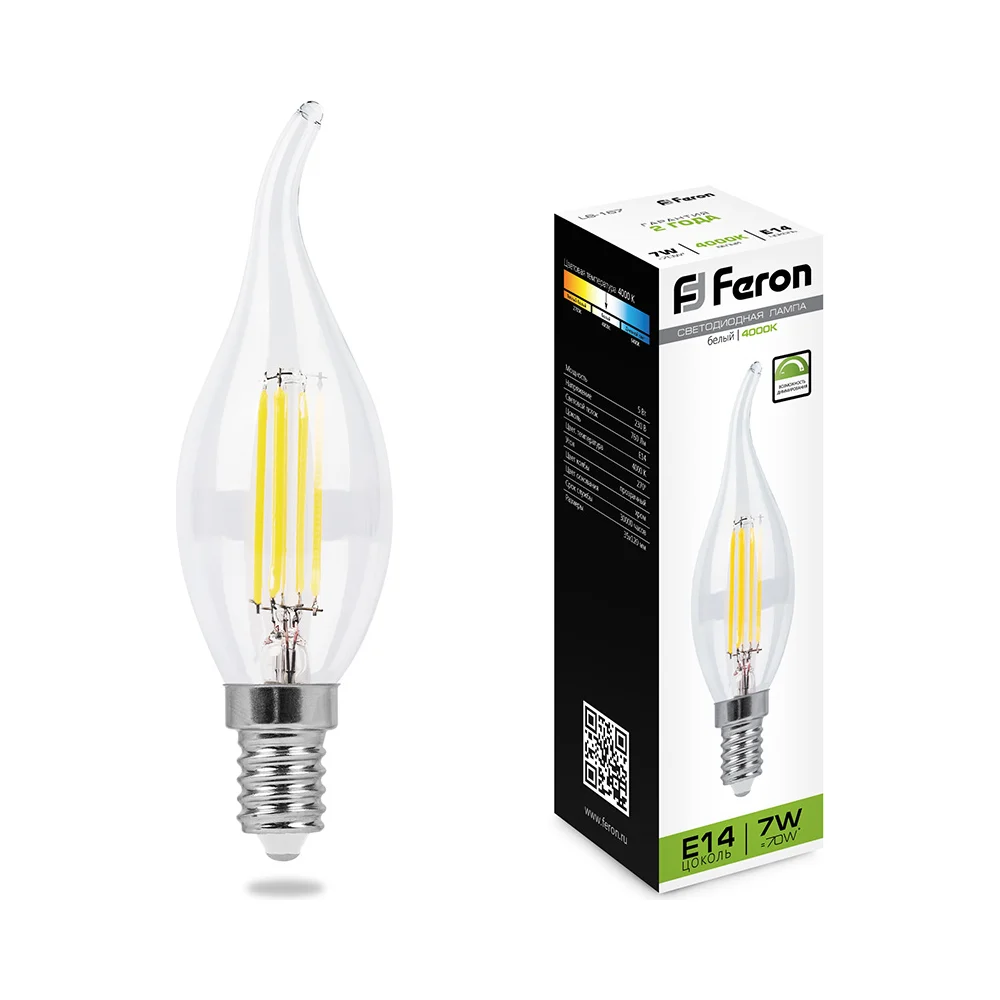 Светодиодная лампа FERON LB-167 7W 230V E14 4000K 25873