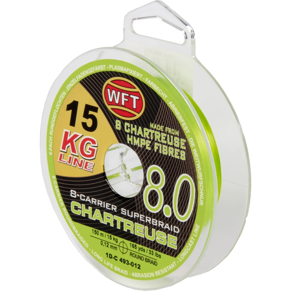 Леска WFT KG x8 Chartreuse150/012 1D-C-493-012
