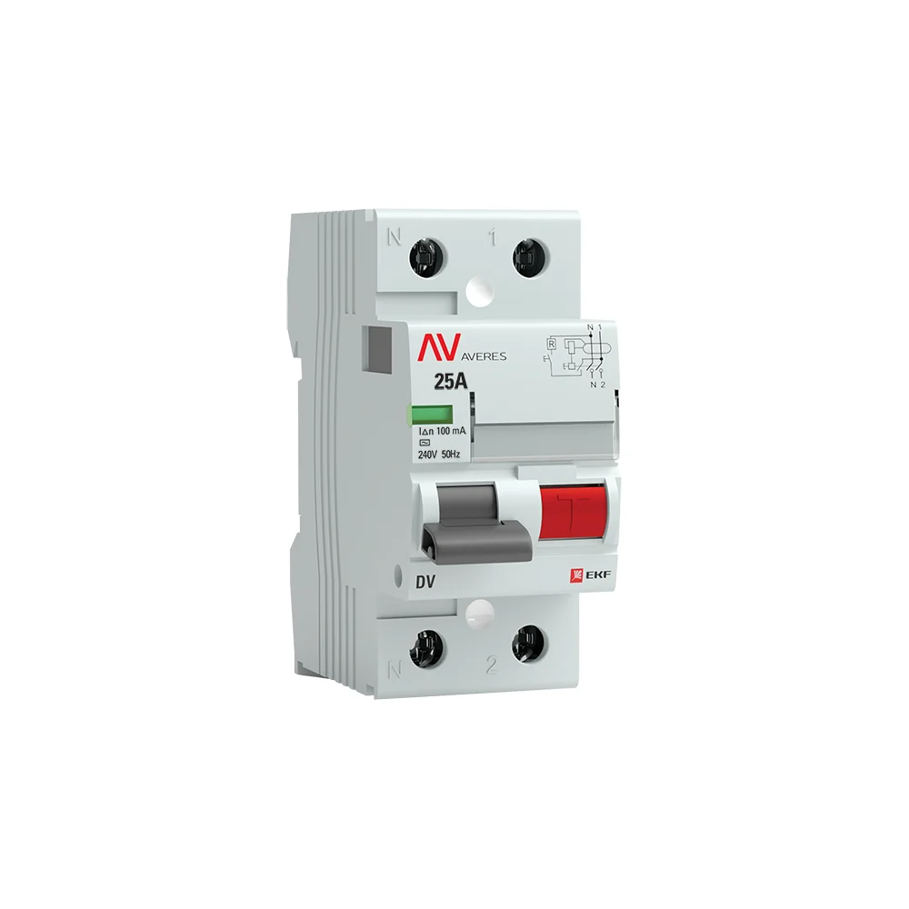 Устройство защитного отключения EKF AVERES DV rccb-2-25-100-ac-av