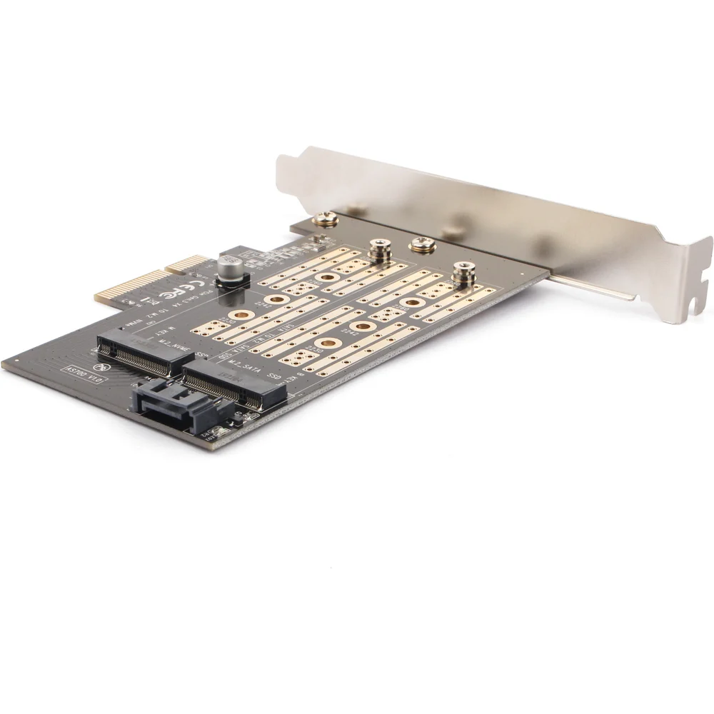 Адаптер для M.2 SATA SSD+M.2 NVME SSD Card AgeStar AS-MC02