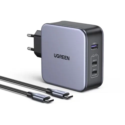 Сетевое зарядное устройство UGREEN 90549, USB-A, 2xUSB-C, 65Вт, 5A, черный