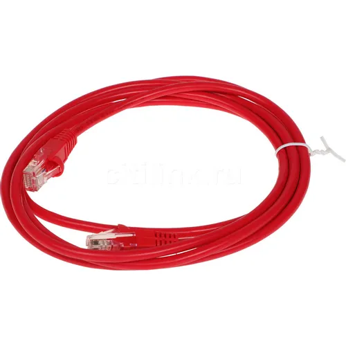 Патч-корд Buro литой (molded), UTP, кат.5E, 2м, 4 пары, 26AWG, алюминий омедненный, многожильный, красный