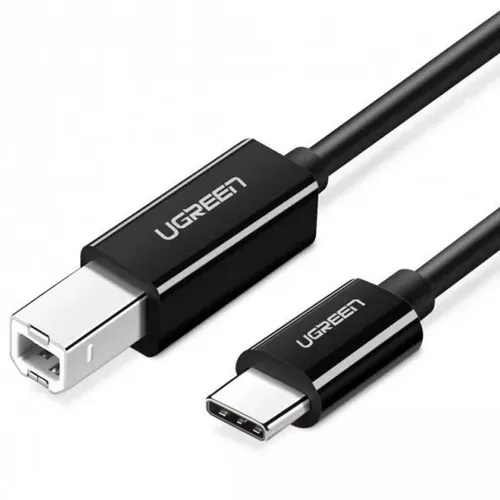 Кабель UGREEN US241, USB Type-C (m) (прямой) - USB B(f) (прямой), ферритовый фильтр , круглое, 2м, коробка, черный [50446]