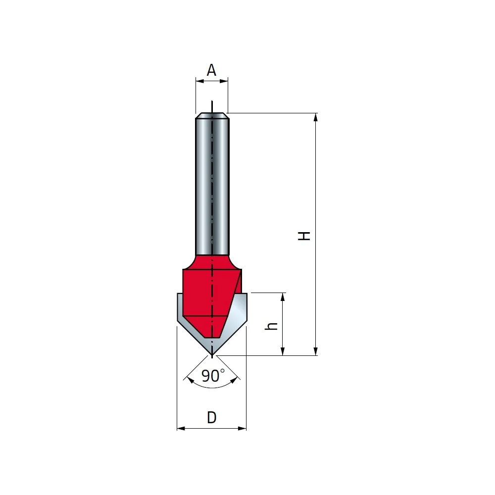 Желобковая V-образная фреза FREUD PRO 20-10408