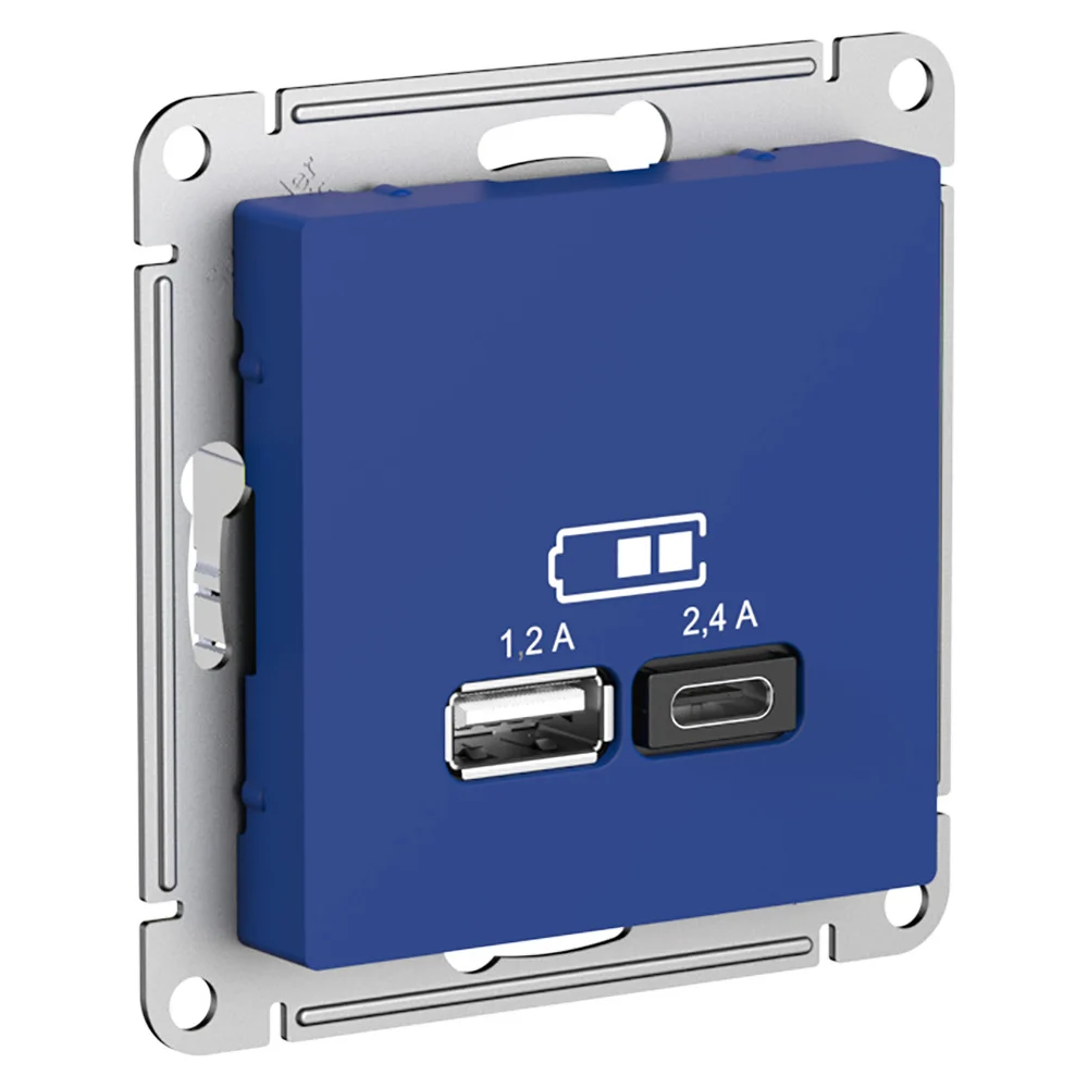 Usb розетка Systeme Electric Atlasdesign аквамарин ATN001139
