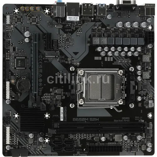 Материнская плата Gigabyte B650M S2H, Socket AM5, AMD B650, mATX, Ret
