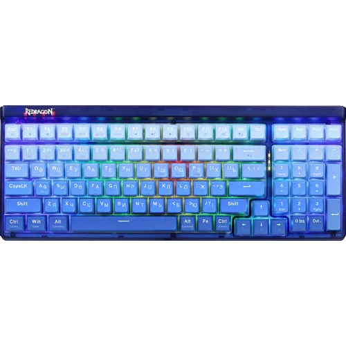 Клавиатура Redragon Garen Pro, беспроводная, USB, Bluetooth/Радиоканал, механическая, синий [71745]