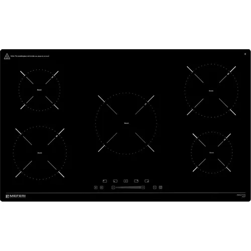 Индукционная варочная поверхность MEFERI Power MIH905BK, конфорок: 5 шт., стеклокерамика, независимая, черный