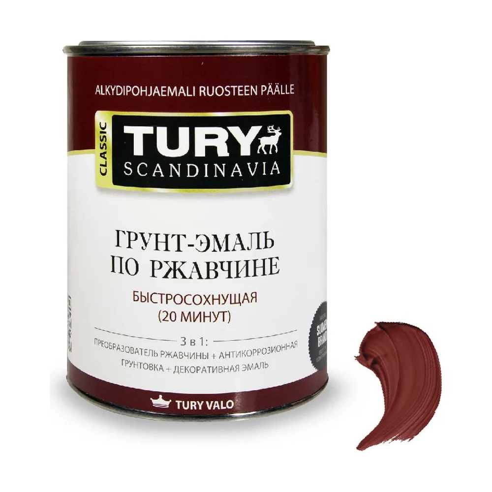 Грунт-эмаль по ржавчине TURY МС-102 20015254