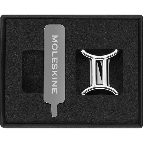 Шильд-символ Moleskine Zodiac металл серебристый коробка с европод. Близнецы