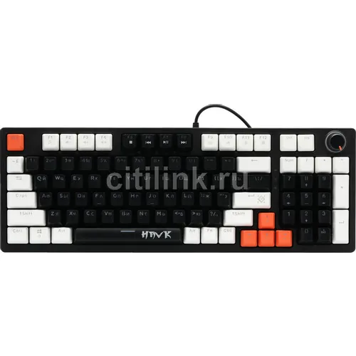 Клавиатура Defender Hawk GK-418, проводная, USB, механическая, черный/белый [45419]
