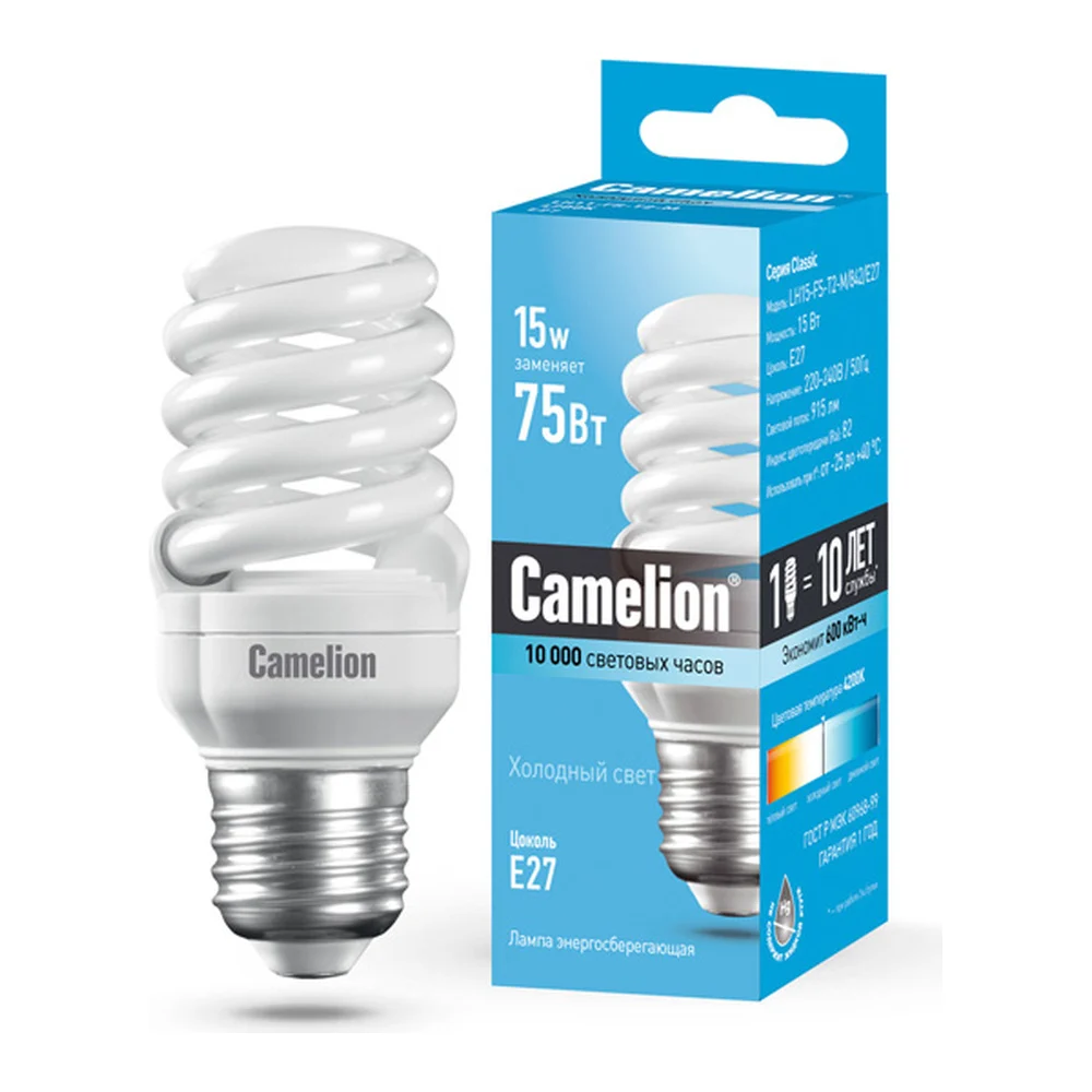 Энергосберегающая лампа Camelion LH15-FS-T2-M/842/E27 10522