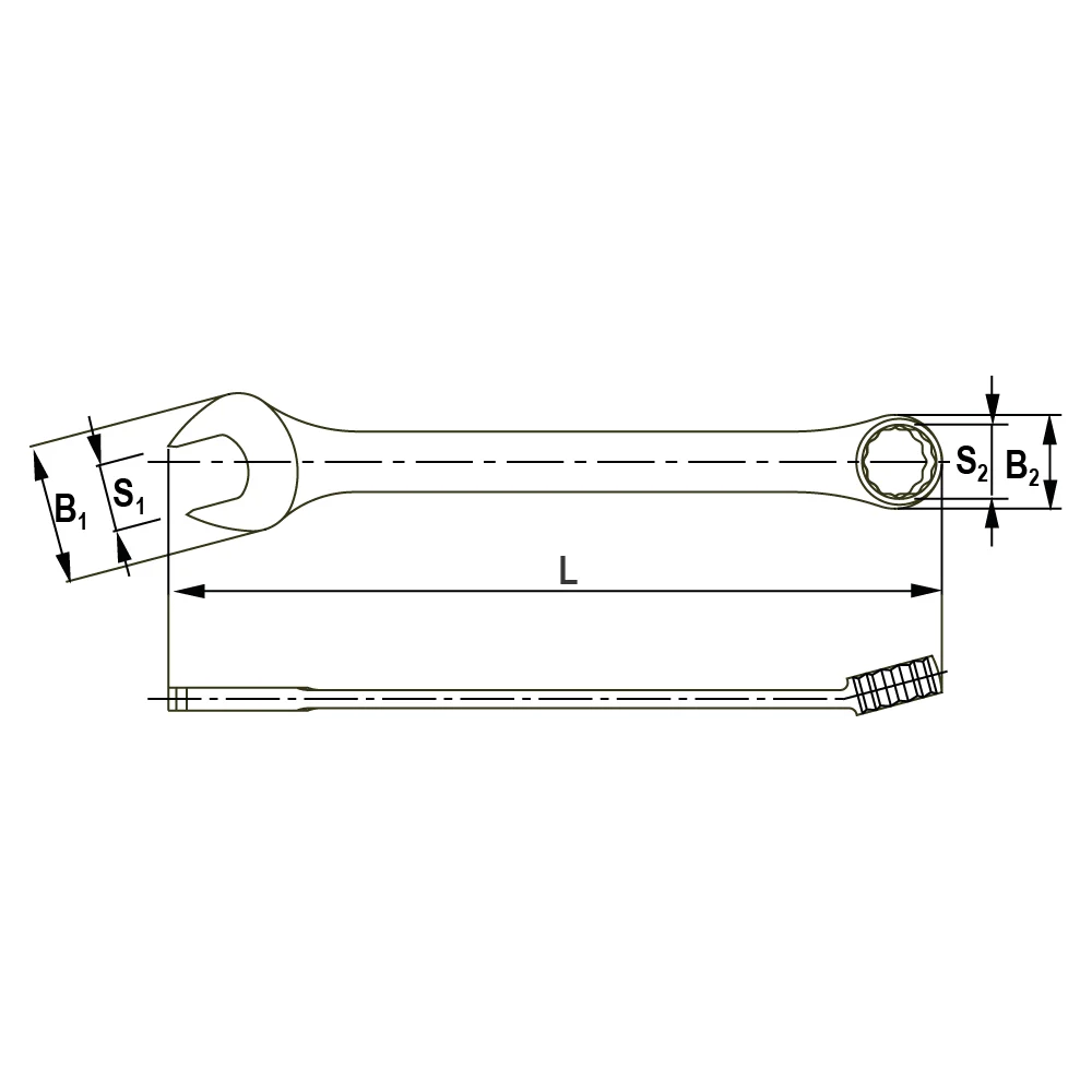 Комбинированный дюймовый гаечный ключ THORVIK CWI0012 52901