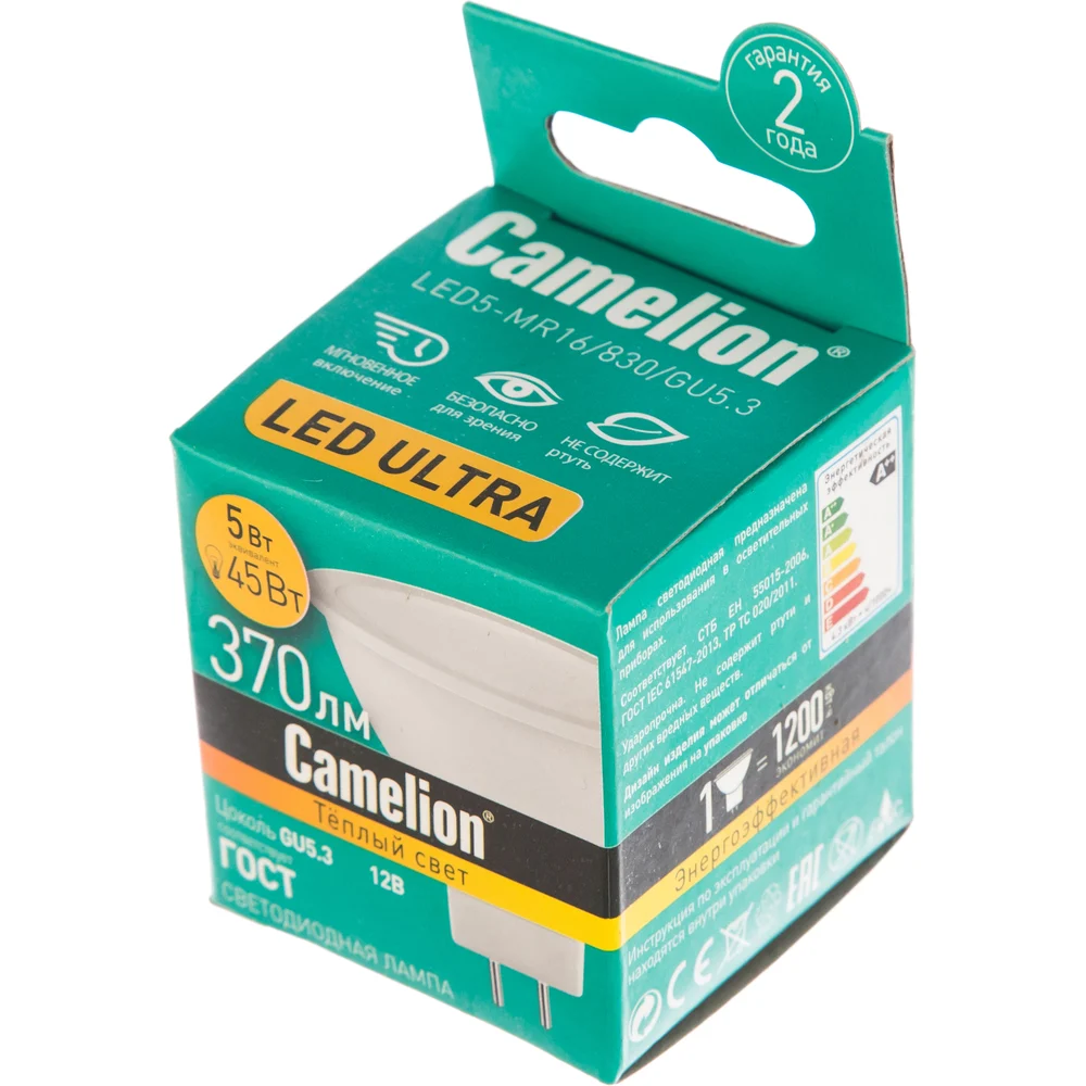 Светодиодная лампа Camelion LED5-MR16/830/GU5.3 12025