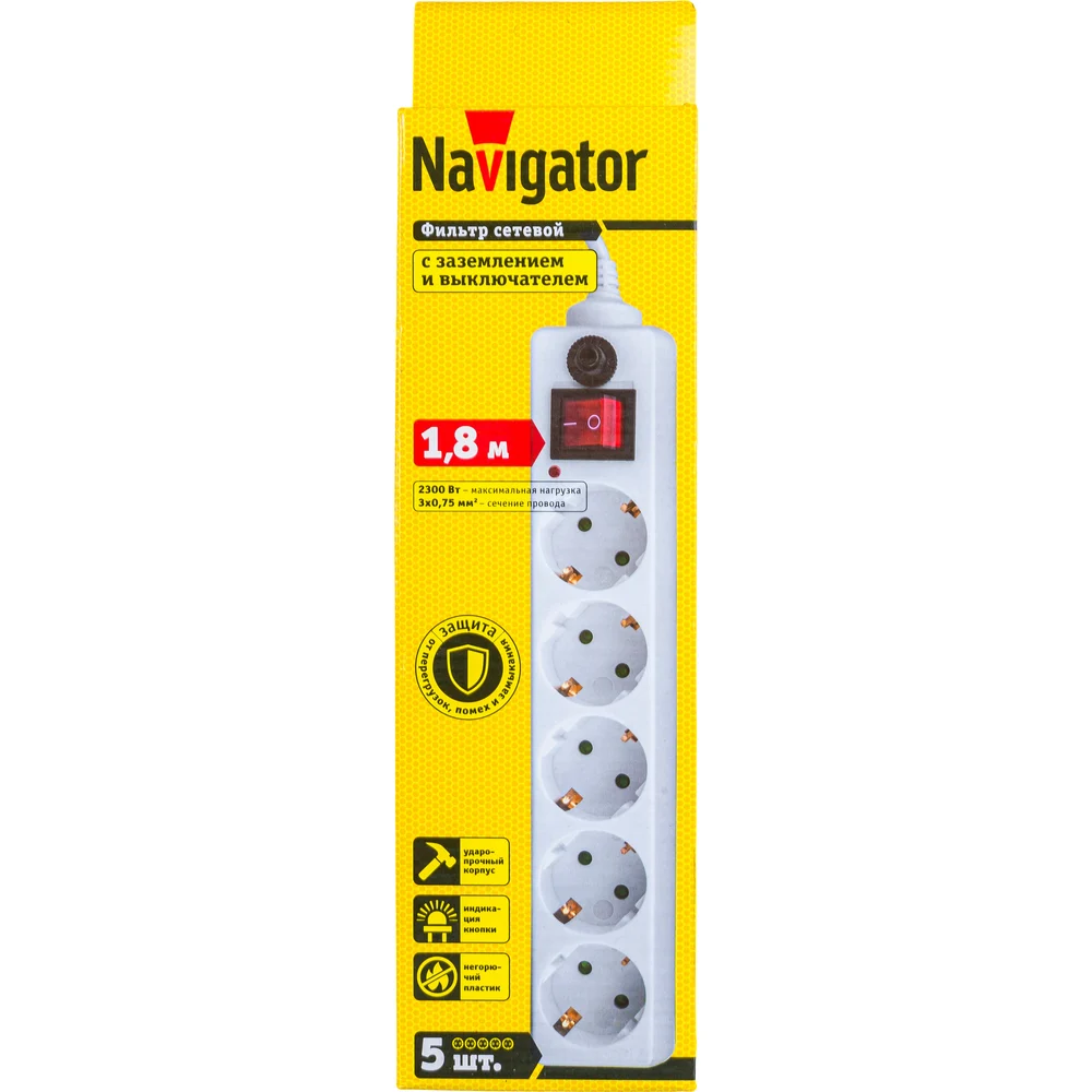 Сетевой фильтр Navigator NSP-05-180-ESC-3х0.75 71861