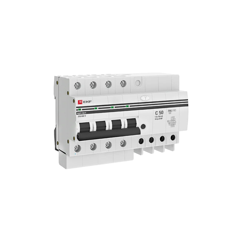 Дифференциальный автомат EKF АД-4 PROxima DA4-6-50-30-pro