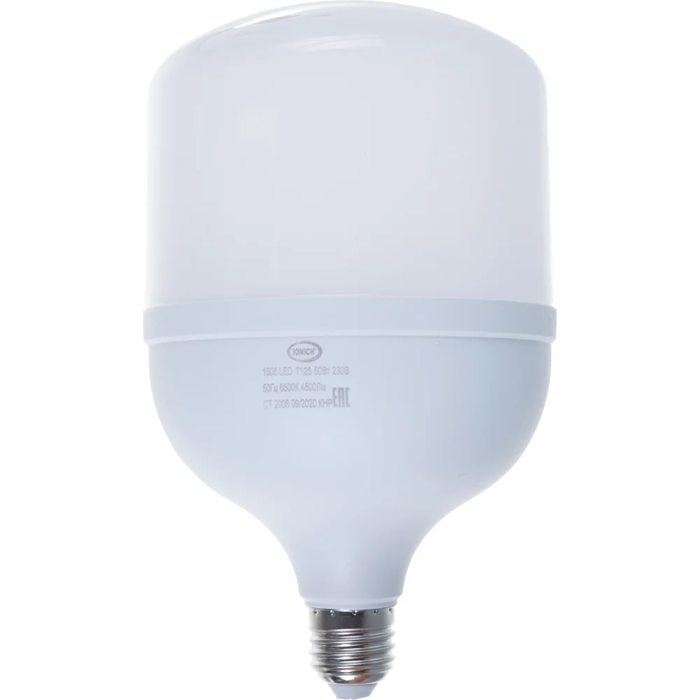 Светодиодная лампа IONICH ILED-SMD2835-Т125-50-4500-220-6,5-E27 1344 1508