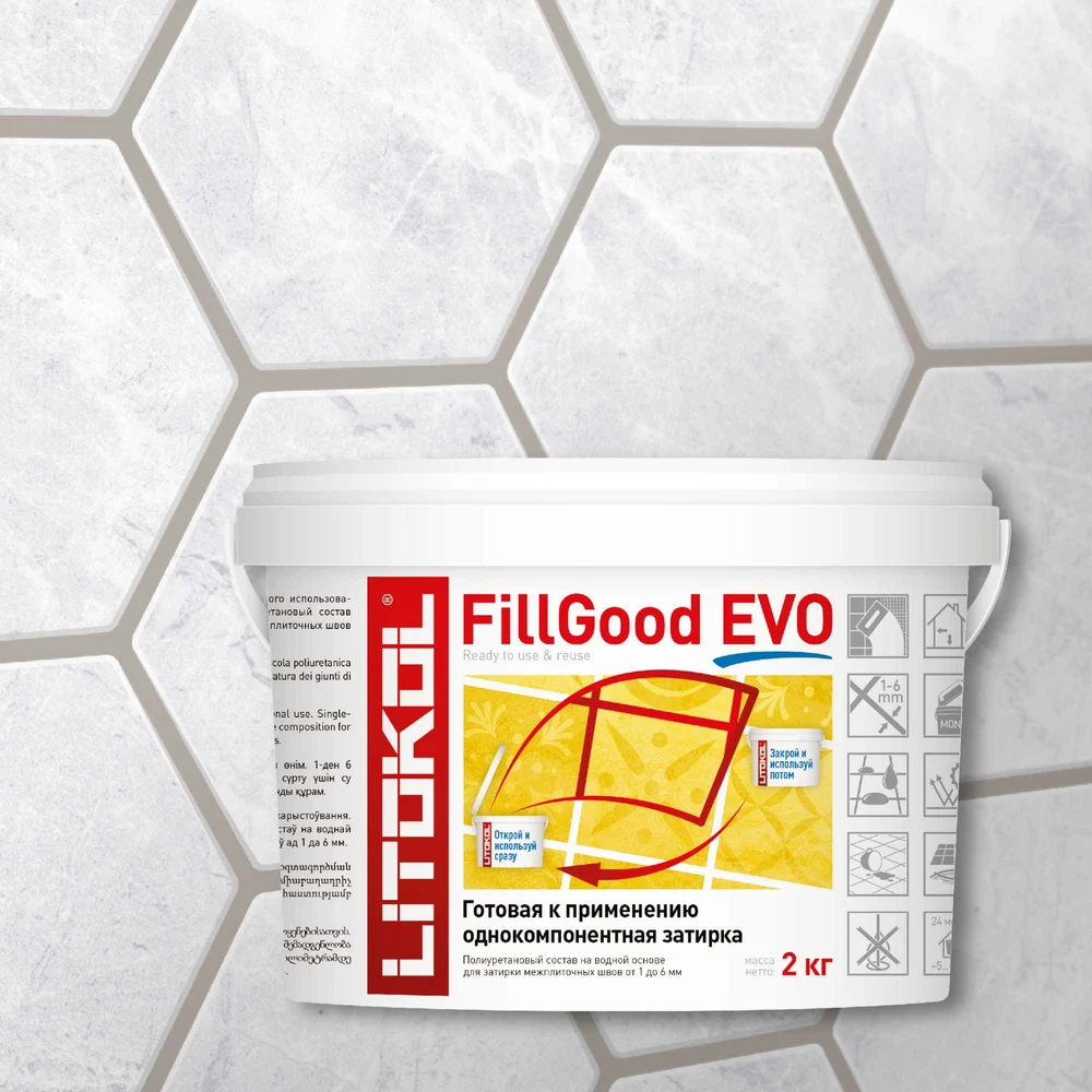 Полиуретановый состав для затирки швов LITOKOL FillGood EVO F.210 GREIGEO 496330002
