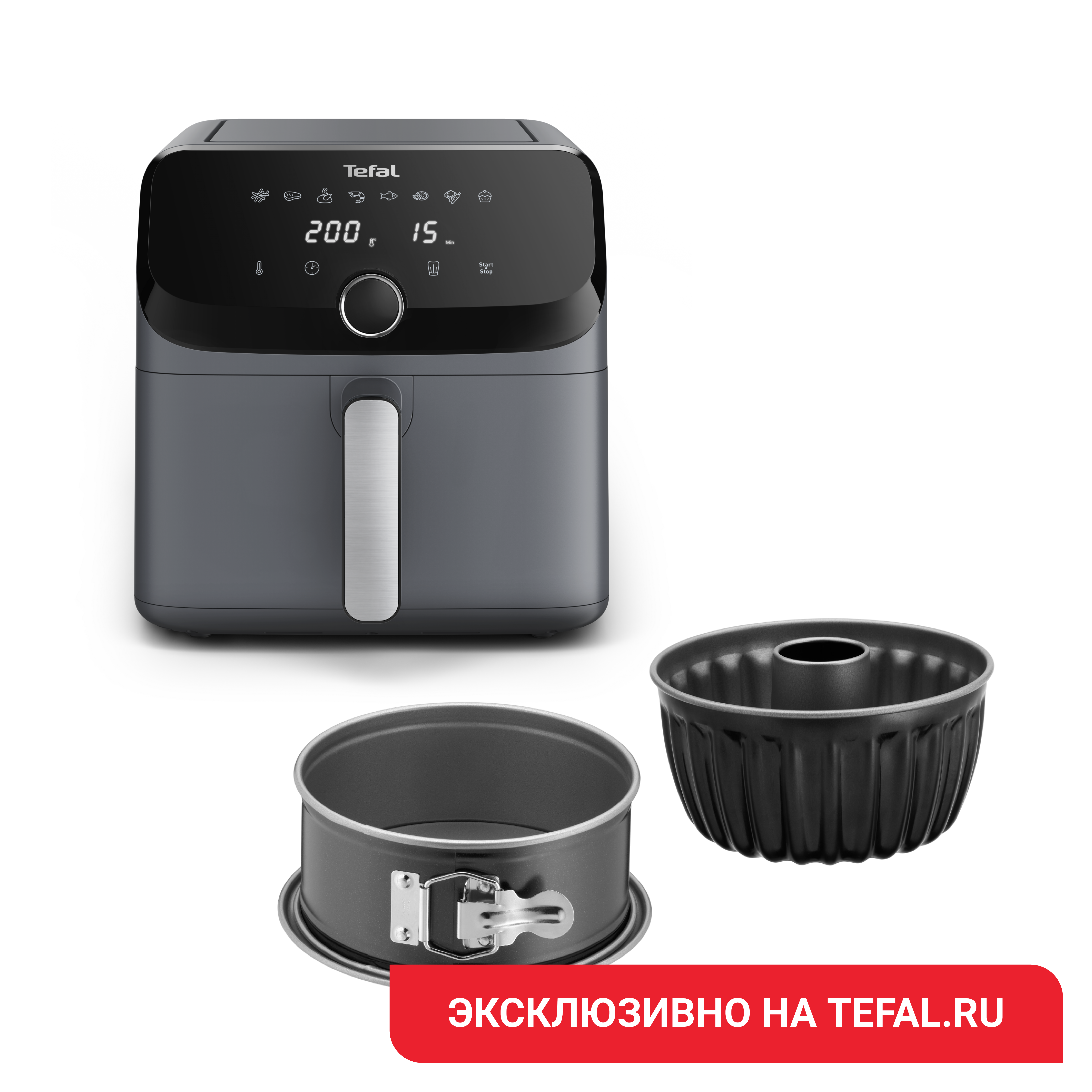 Easy Fry Mega EY855D10 + Формы для выпечки Tefal J176S204