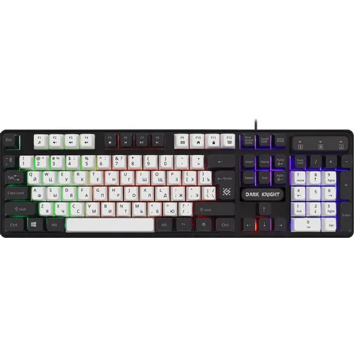Клавиатура Defender Dark Knight GK-077, проводная, USB, мембранная, белый/черный [45078]