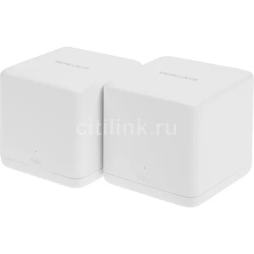 Бесшовный Mesh роутер MERCUSYS Halo H60X(2-pack), Wi-Fi 6, AX1500, 2.4/5ГГц, 2 LAN, 3 WAN/LAN, белый, 2 шт. в комплекте