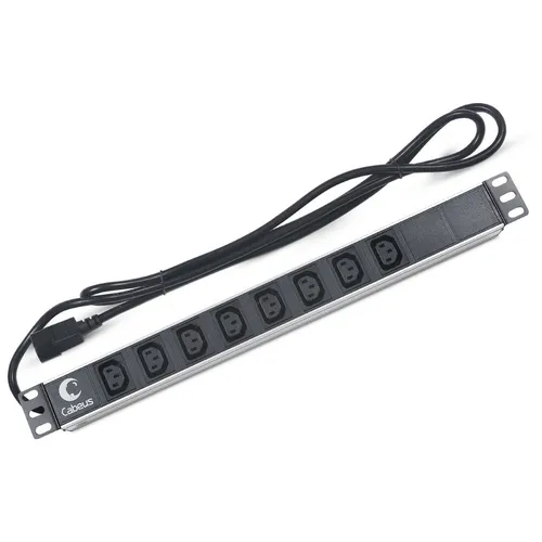 Блок распределения питания CABEUS PDU-8I-2IEC, горизонт.размещ., C13Х8, Тип вход. тока 10A, 2м