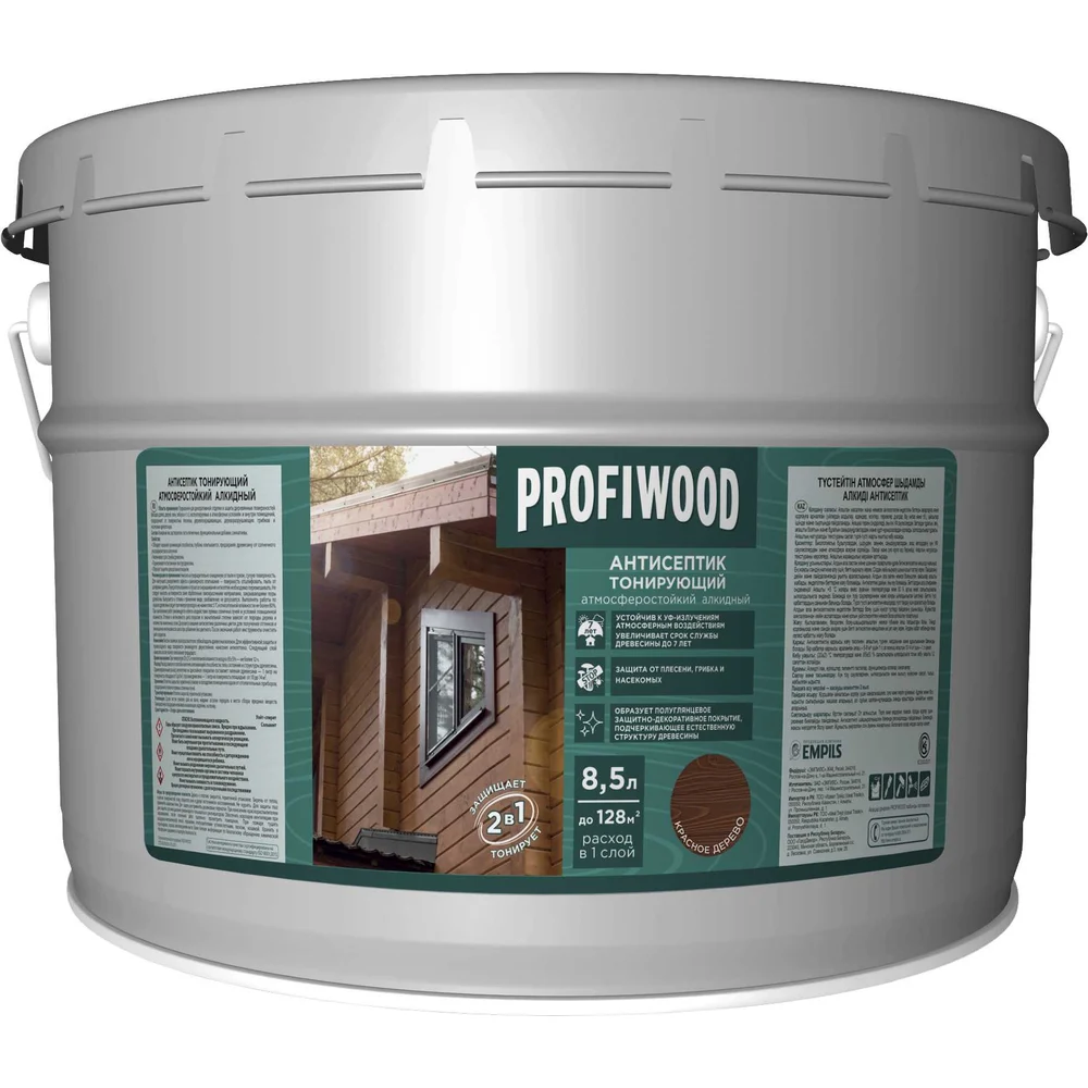 Тонирующий атмосферостойкий алкидный антисептик Profiwood 3896