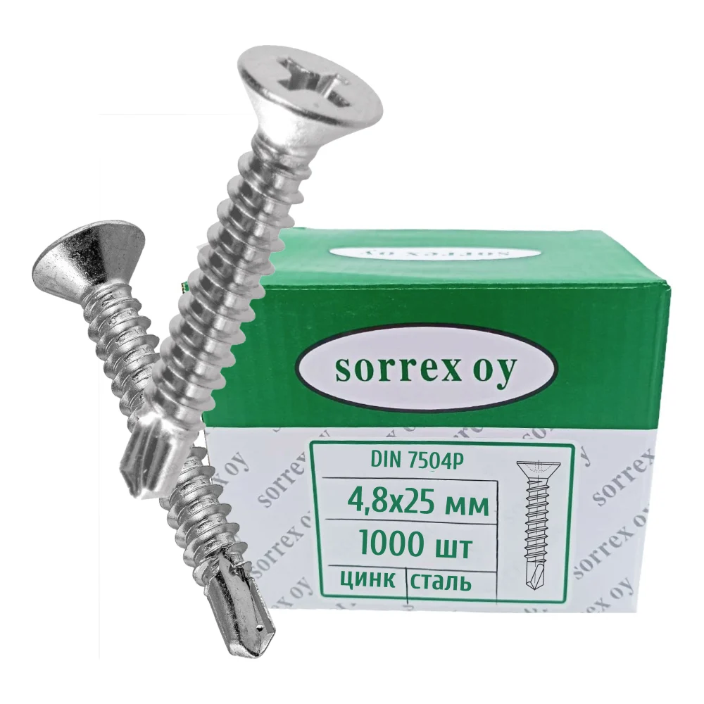 Саморез SORREX 7504P-ZN-M4.8X25 7504P-1-048-025 1000
