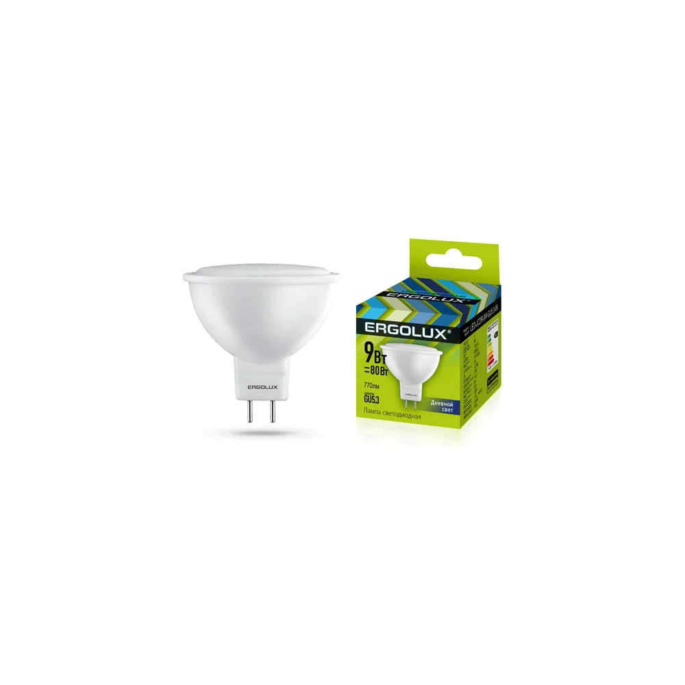 Светодиодная лампа Ergolux LED-JCDR-9W-GU5.3-6K 13626