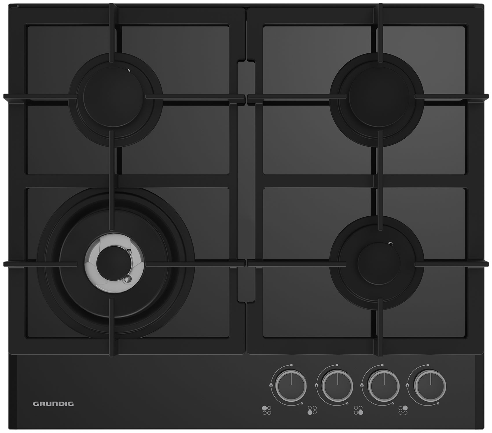 Газовая варочная панель Grundig GIGL 6234250, черный, газ на стекле
