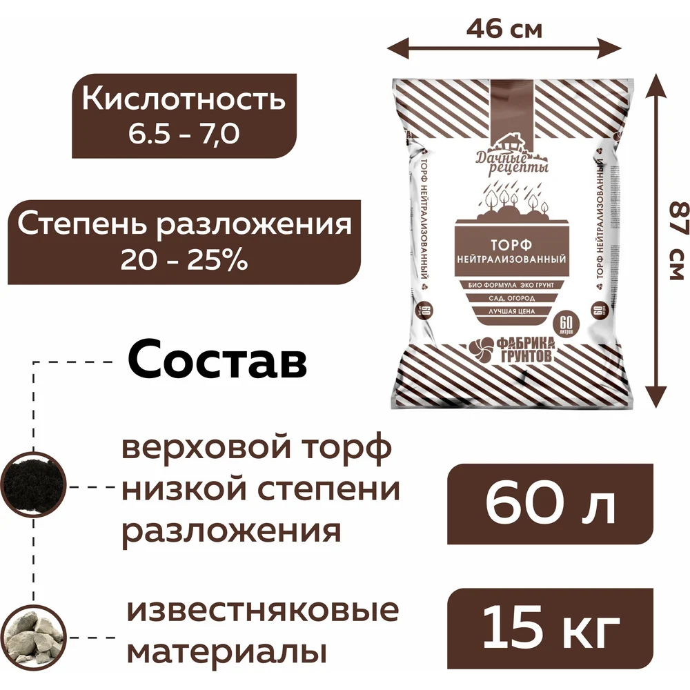 Торф кислый Дачные рецепты 1108