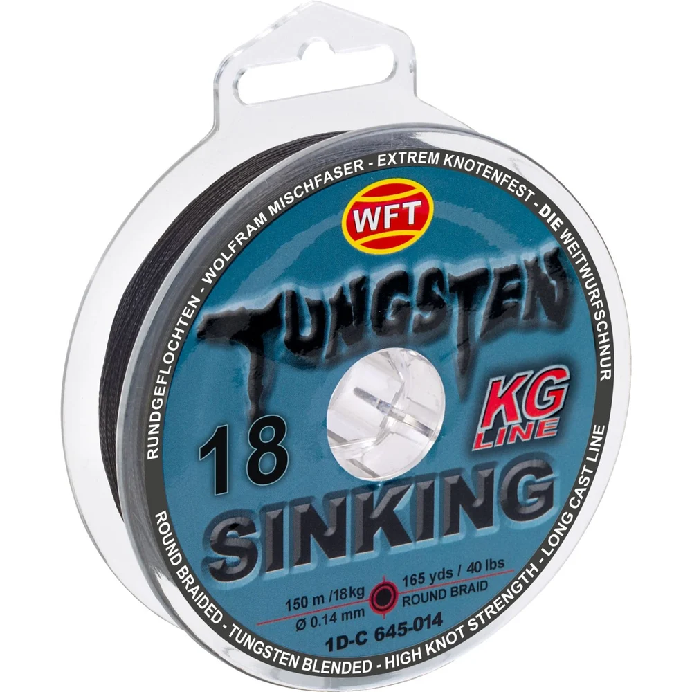 Плетеная леска WFT KG TUNGSTEN SINKING Black 1D-C-645-014