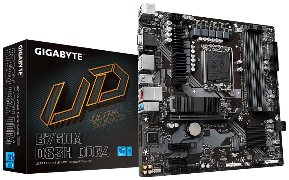 Материнская плата Gigabyte B760M DS3H DDR4 (LGA1700, mATX)