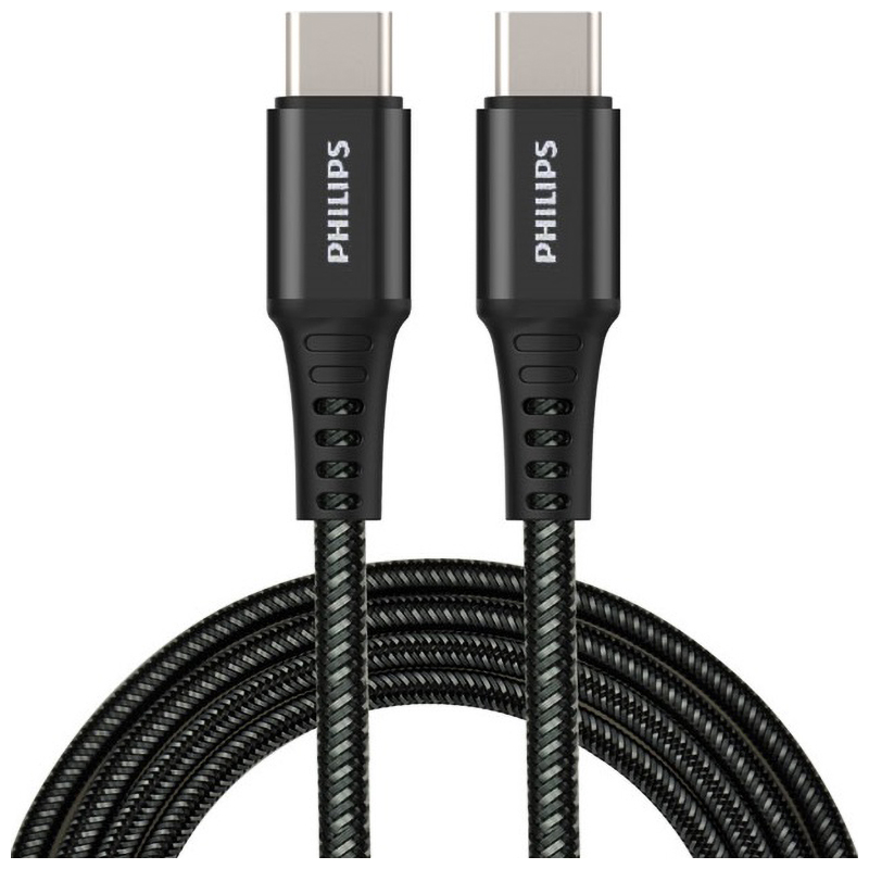 Кабель  Philips USB C - USB C, 100W, 1.2м, черный (DLC9530B/67)