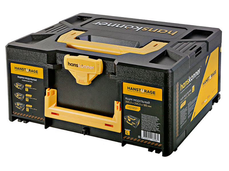 Ящик модульный Hanskonner HS185P, размер L, единая система хранения HANSTORAGE, 395.5x295.5x185 мм