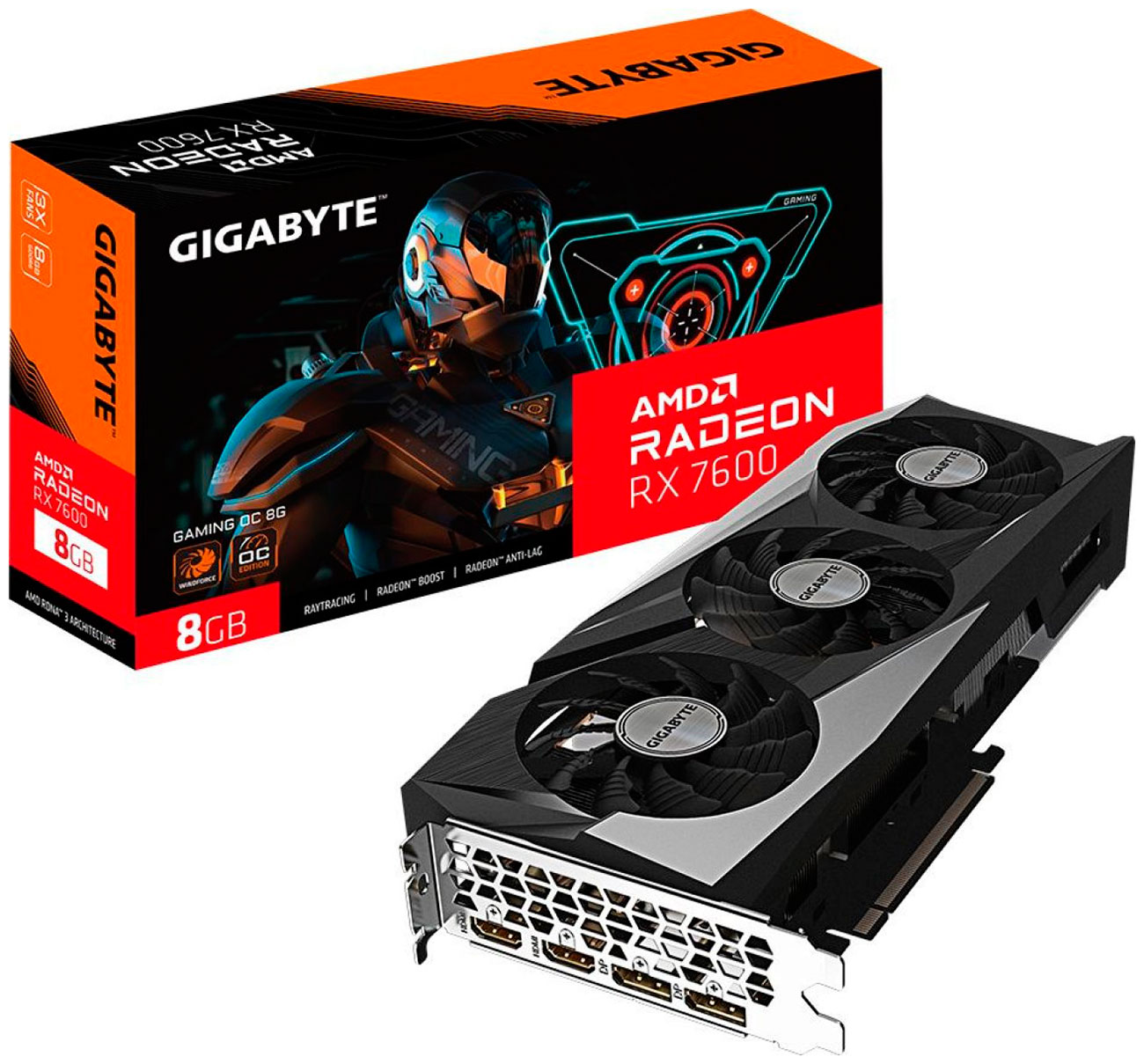 Видеокарта Gigabyte Radeon RX 7600 GAMING OC 8GB (GV-R76GAMING OC-8GD)