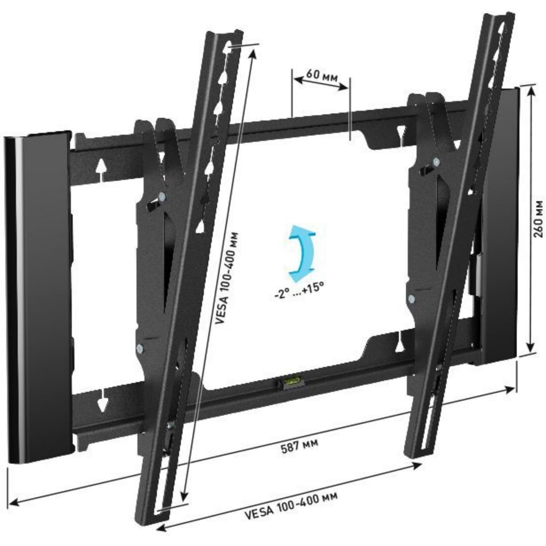 Кронштейн для телевизора Holder T4925-B черный 26 -55 макс.45кг настенный наклон