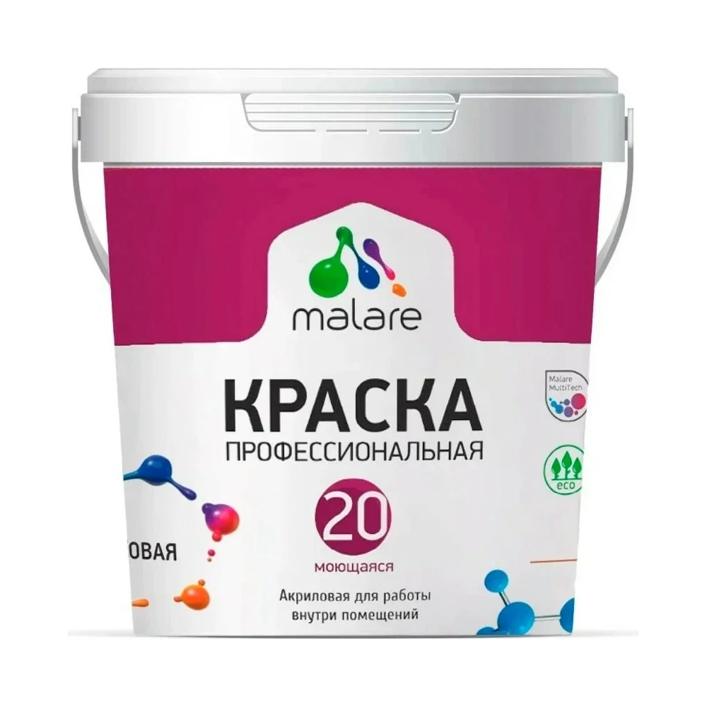 Краска для стен и обоев, потолков MALARE Euro №20 2036773372639