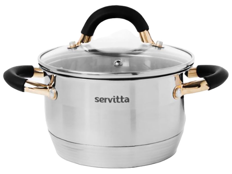 Кастрюля с крышкой Servitta Nero rosa, 5.8 литра (Sr0125)