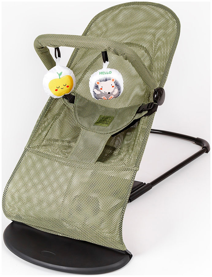Шезлонг детский Amarobaby Baby time, зеленый, B21-25BT/13