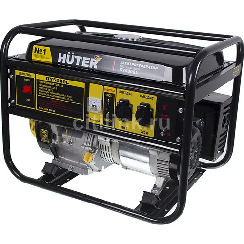 Бензиновый генератор Huter DY5000L, 220/12 В, 4.5кВт [64/1/5]
