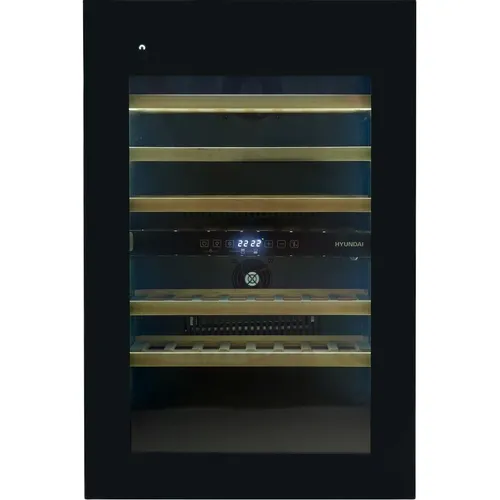 Винный шкаф Hyundai HBWC 0865 DCT, вместимость: 57 бутылок, 145л, 88.5см, черный