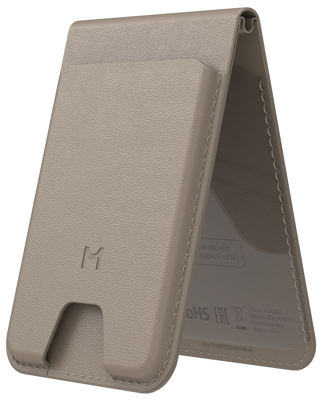 Кошелек-кардхолдер Magssory Geotag Magnetic Flip Wallet, совместимый с MagSafe и Find My, latte (ACL003)