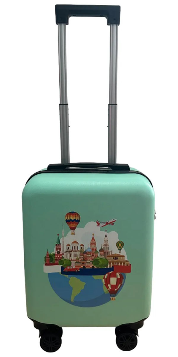 Чемодан для детей Lats 20 дюймов, Москва, бирюзовый (арт. 682)