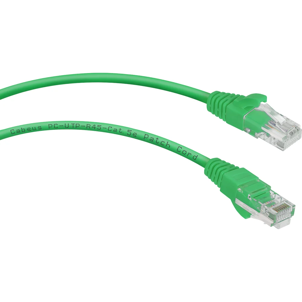 Неэкранированный патч-корд Cabeus PC-UTP-RJ45-Cat.5e-0.15m-GN-LSZH