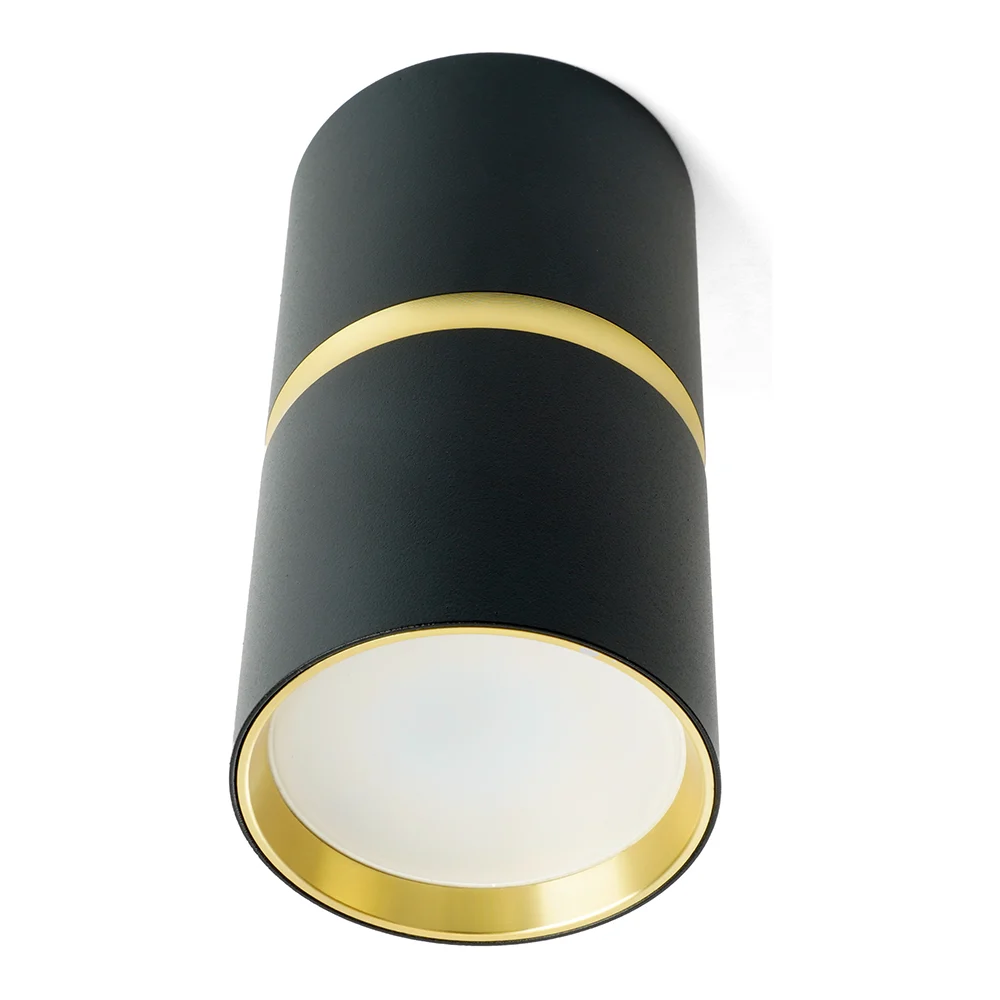 Потолочный светильник FERON ml186 barrel zen mr16 gu10 35w 230v, черный, золото 48639