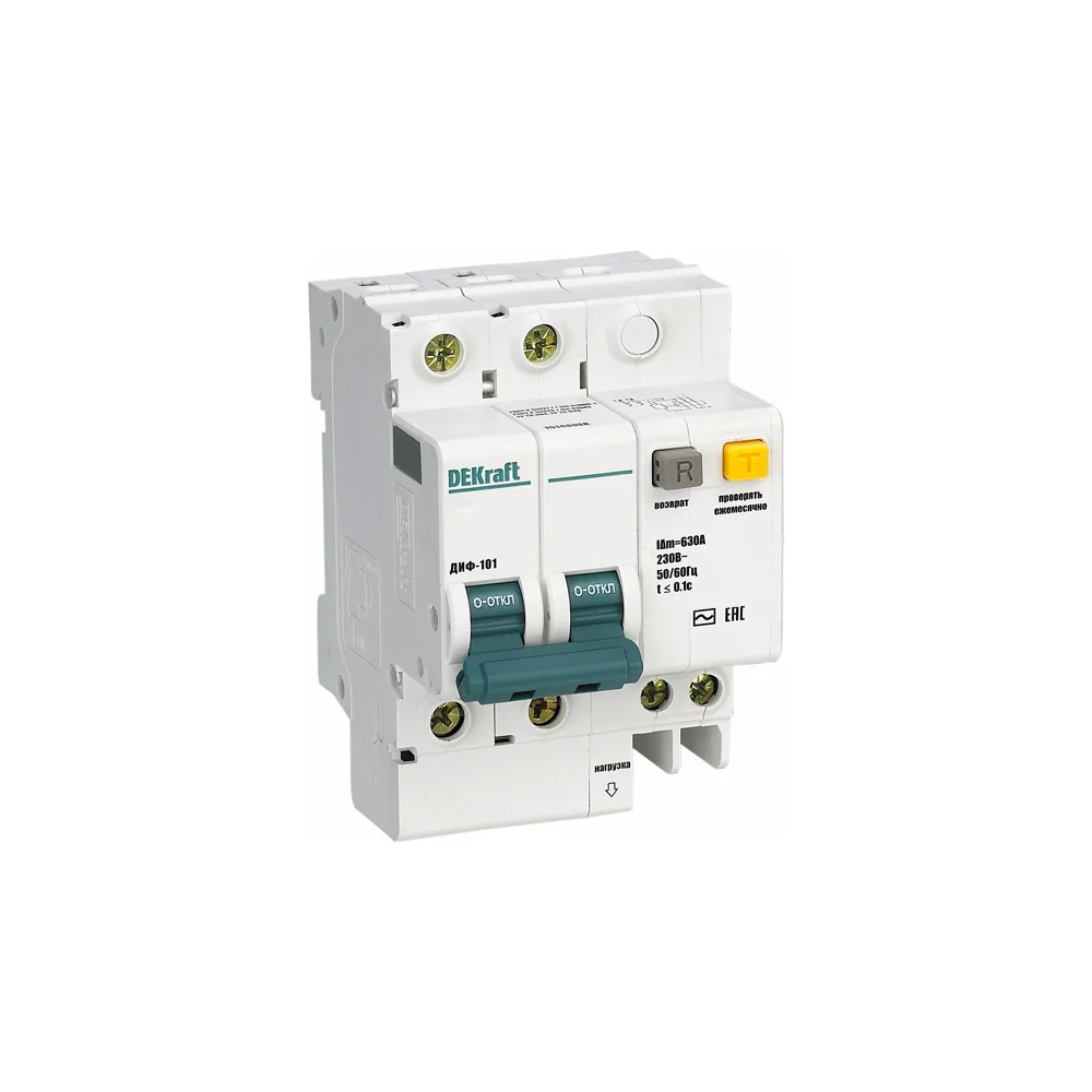Дифференциальный автомат DEKraft ДИФ101-2Р-063А-030-C 15009DEK